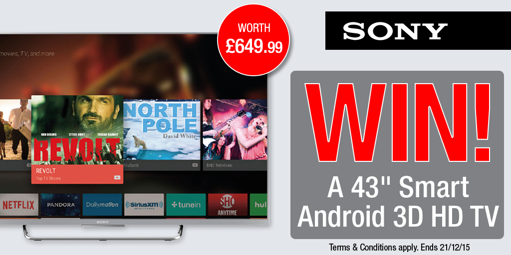 HughesDirect's tweet photo. Be sure to enter our competition to WIN a @SonyUK Smart @Android 3D HD TV! Follow us @HughesDirect and RT 🍀🎁 https://t.co/iTdBqtZNrw