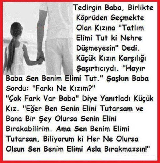 Çocukların iç dünyasında, babaya bakış açısını anlatan çok güzel bir anekdot...