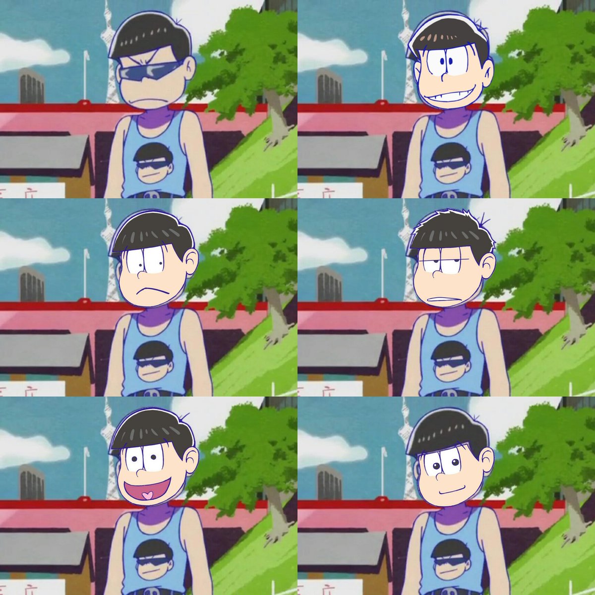 Uzivatel てらさき Na Twitteru カラ松のクソタンクトップを全員に着せてみたらこんな感じなのかなｗｗｗ T Co Yhfqbckmgz