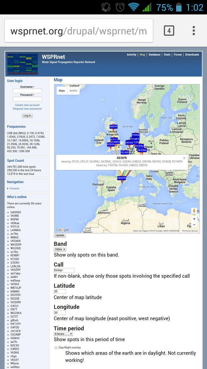 160m <a href="/qrp/">ً</a> tonight @WSPR. This is the result.