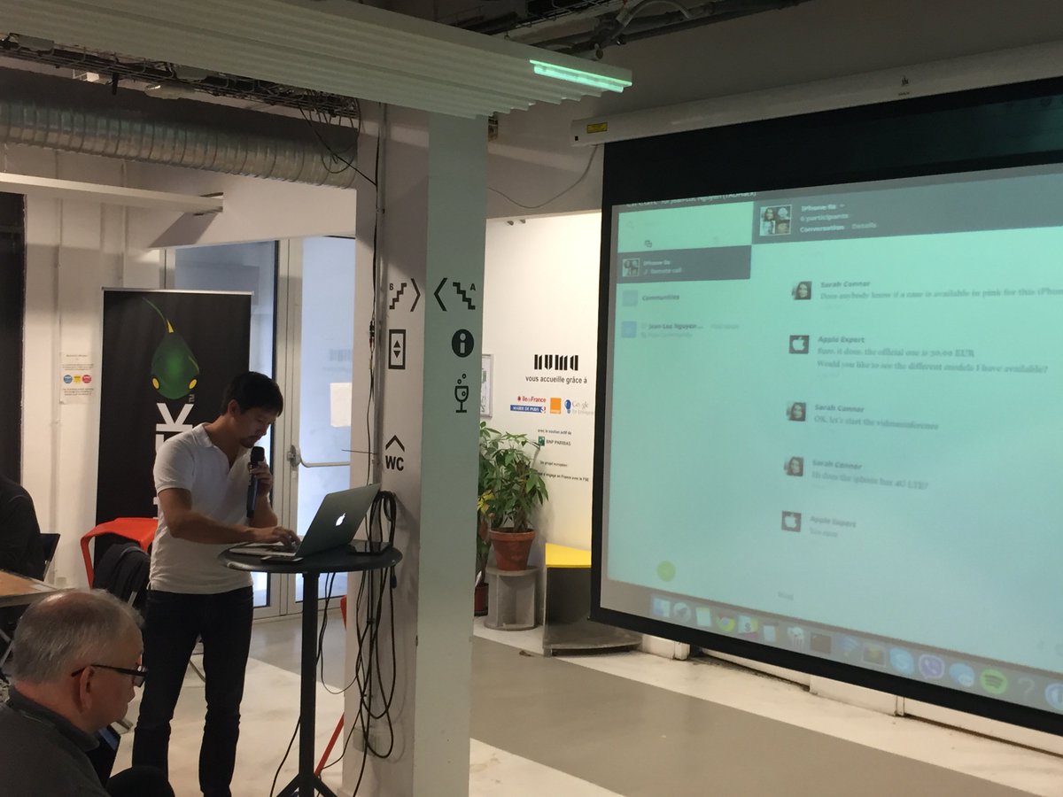Awesome: Enabling social market places by <a href="/CircuitHQ/">Circuit</a> APIs with presence, chat, audio, video <a href="/TADHack/">TADHack</a> Paris #ucoms