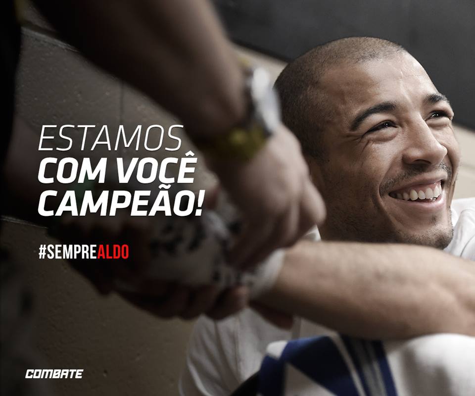 combate's tweet photo. Não abaixa a cabeça e não perca o sorriso @josealdojunior! O Brasil estará sempre com você! #SempreAldo https://t.co/f5tq219Y4l