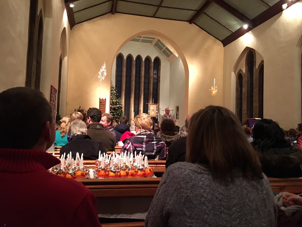 All the christingles set ready for distribution in a few minutes!