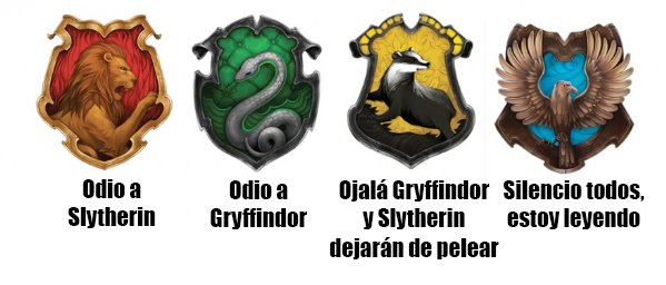 EiProfeta's tweet photo. Si las casas de Hogwarts pudieran expresar su opinión. https://t.co/cTxCLb8UkK