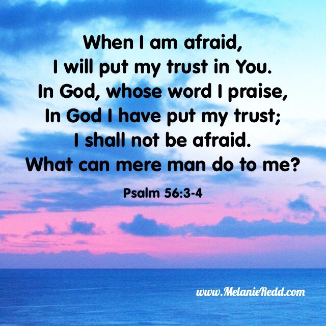 MelanieRedd's tweet photo. "When I am afraid,
I will put my trust in You."
Ps.56:3
#hope #MelanieRedd #MinistryofHope https://t.co/GolrnJIIN1