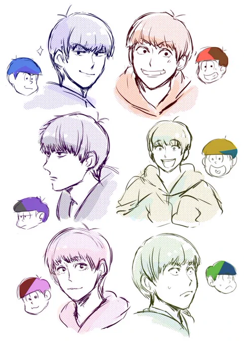 【おそ松さんらくがき】自分絵で全松チャレンジ 