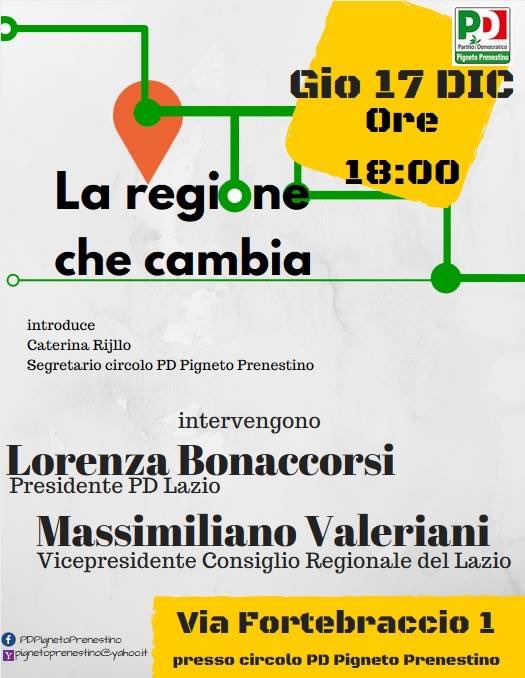 PD_Pigneto's tweet photo. #laregionechecambia con @lorenzabo @MAXVALERIANI @caterina_rijllo il 17 dicembre al @PD_Pigneto @PD_ROMA https://t.co/jwqFbB8ozE