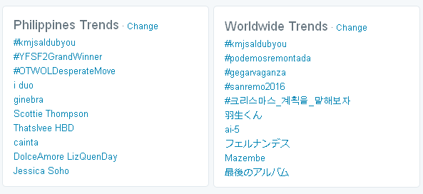 ALDUBTaskForce's tweet photo. STILL:  TOP SPOT WW —

for ONE HOUR and counting, as of TEN PM Manila Time

#KMJSALDubYou @mainedcm @KM_Jessica_Soho https://t.co/XdcwvqXsgl