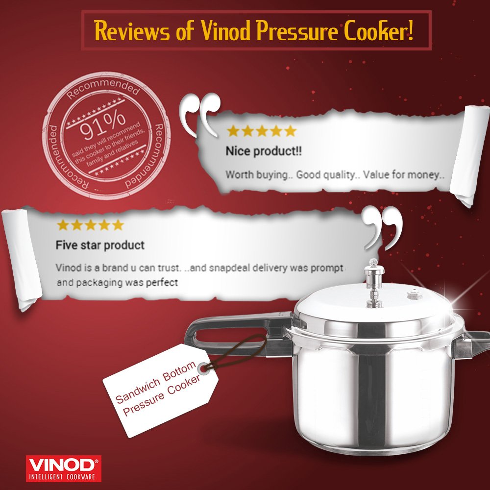 Vinod_Cookware's tweet photo. Good reviews are showering for #Vinod #SandwichBottom #PressureCooker!
'Share' and recommend it to a friend today! https://t.co/1ZAOi8V3Oa
