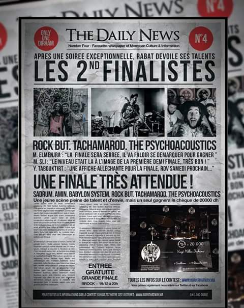 Les seconds finalistes dévoilés. Une finale de haut niveau. Qui gagnera le chèque de 20000dh Samedi prochain auBrock