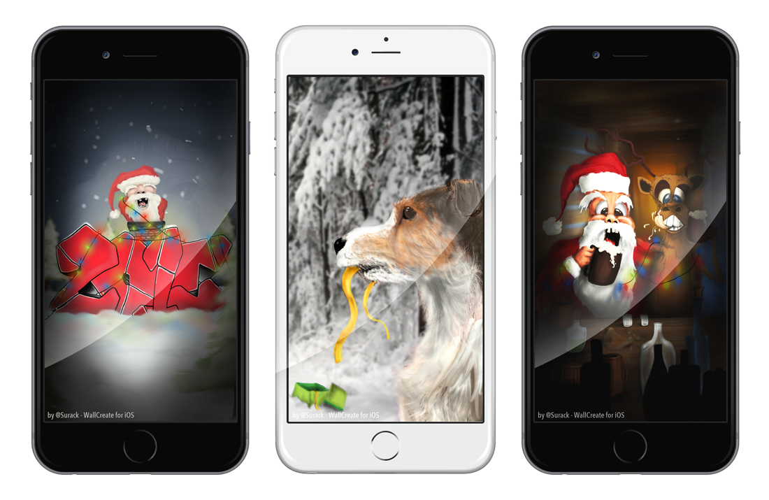 LittleBigApp's tweet photo. It's #ChristmasTime ! #WallCreate and #artist @SurackDesign gives you 7 #Christmas #premium #wallpapers ! https://t.co/lZT6TmWLHH
