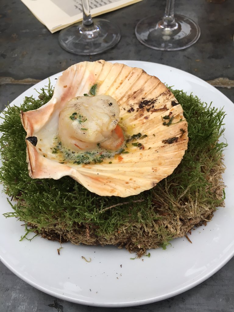 slowfooduk's tweet photo. Hand dived scallop @PetershamN #slowdood lunch @dclisby2011chef @TomsFeast https://t.co/bm2CJ9E5Td