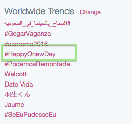#HappyOnewDay is already #4 on worldwide trending topic! Awesome job, shawols!