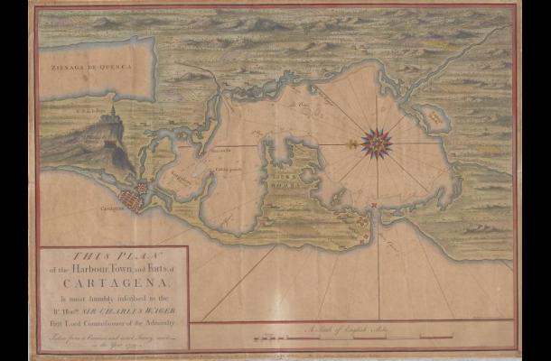 BibliotecaNalCo's tweet image. El mapa que celebra el hundimiento del #GaleónSanJosé #MapotecaDigital Vía @ElUniversalCtg bit.ly/1I1HTmI