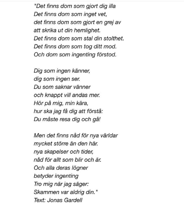 BoomFeelings's tweet photo. Jag skriker, jag skrattar, jag gråter
Ännu en gång, rösten som talar för oss alla ❤️ @Jonas_Gardell https://t.co/bNiZhPJvyq