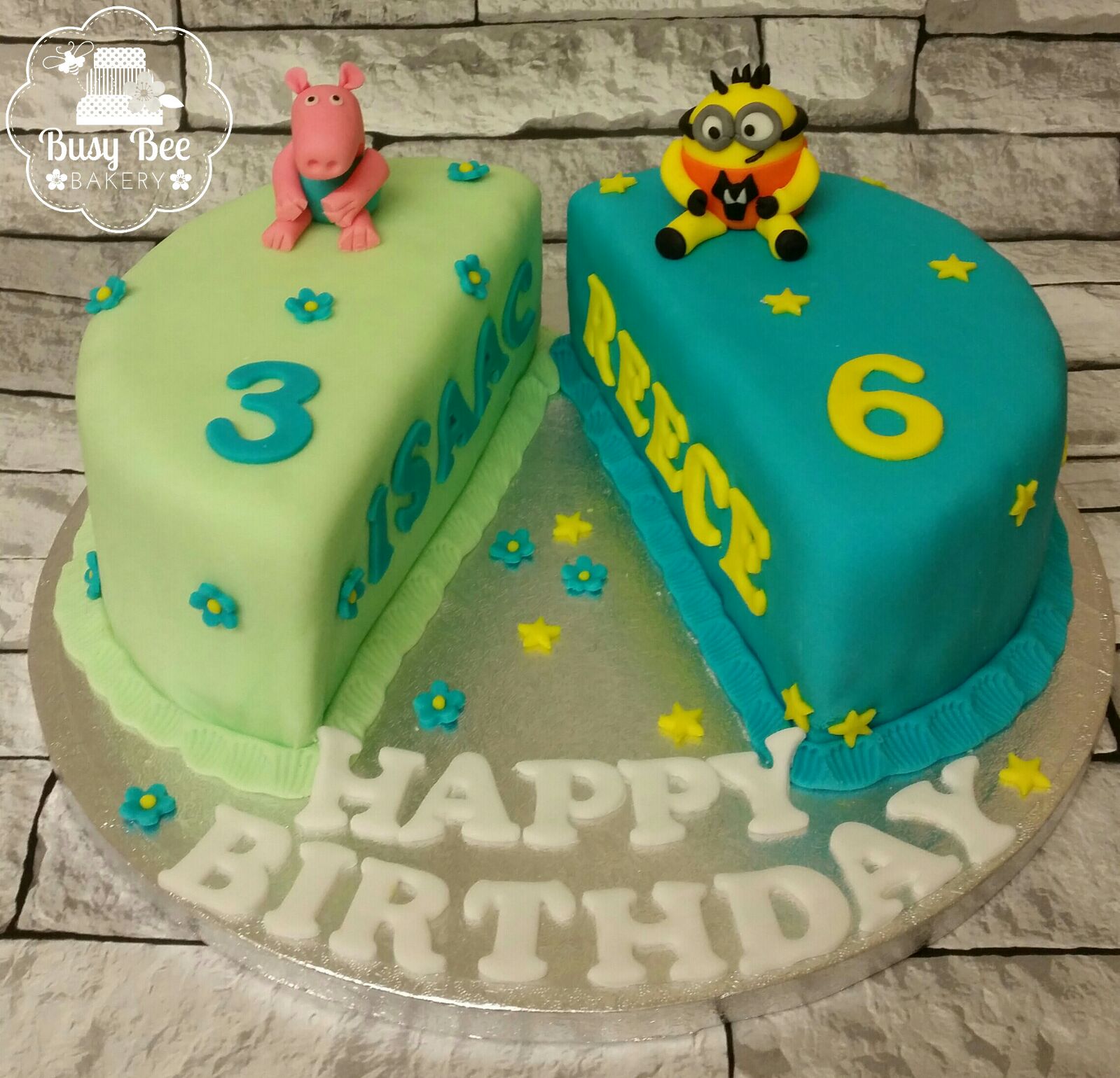 Busy Bee Bakery Half And Half Cake Peppapig Minions Design T Co Nxckvws3tc Twitter