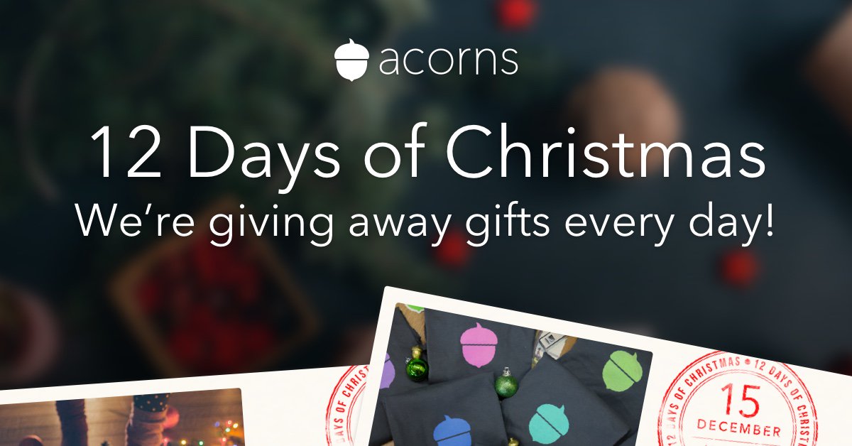 acorns's tweet photo. From free swag to waived fees, we're giving away a prize a day during the #12DaysofAcorns! https://t.co/L38gsYUYwf https://t.co/1nWWF6KxbU