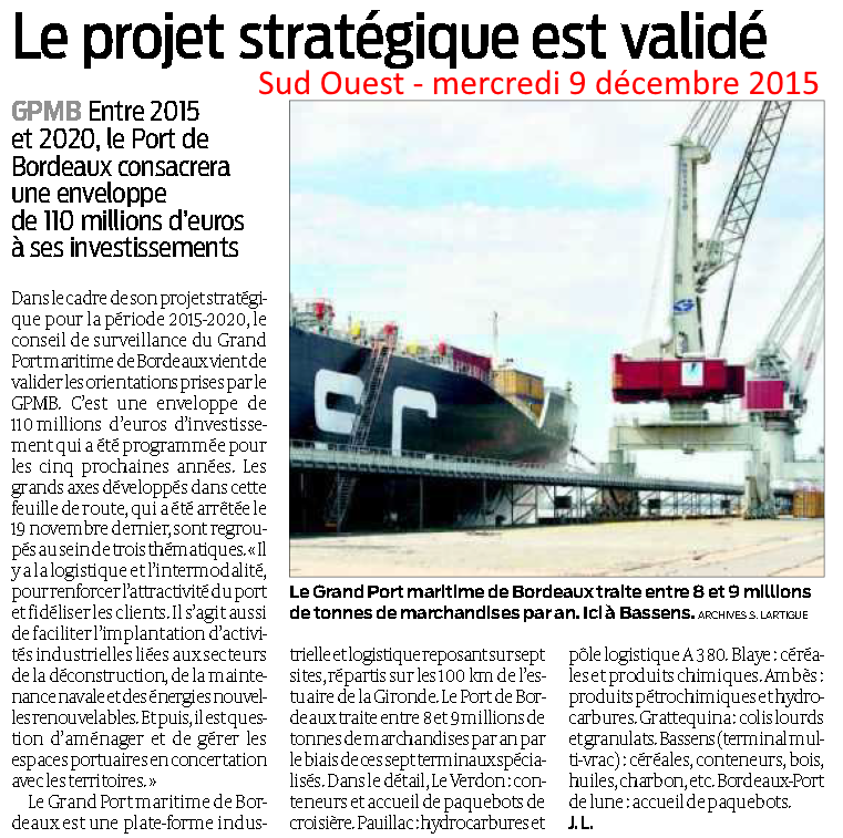 CEMedoc's tweet photo. Article sur la stratégie du Grand Port Maritime de Bordeaux, membre @CEMedoc #Verdon #GPMB #TCSO #Croisiéristes https://t.co/38QhJvBbRu