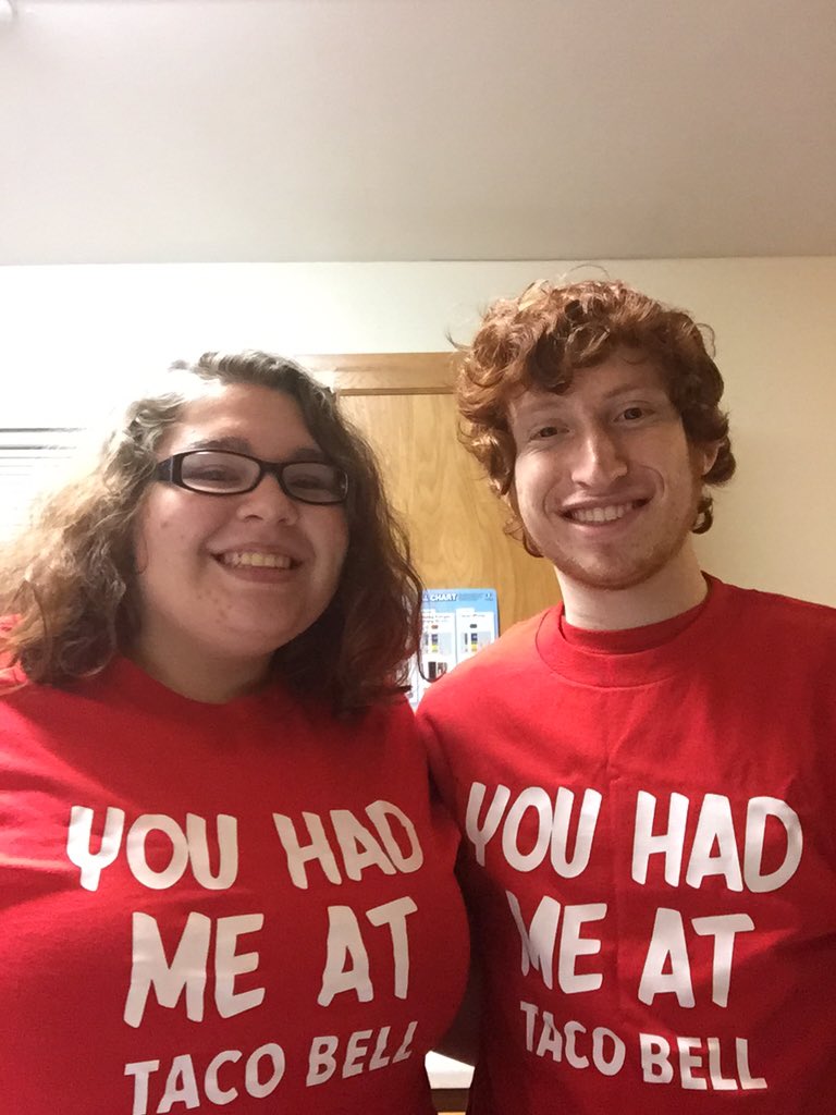 RPIKatie's tweet photo. Got the best shirts at a Christmas party last night!! #tacos https://t.co/uTyMu39iIT
