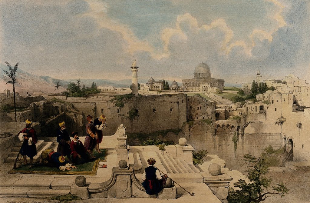 فلسطين في العهد العثماني ١٨٤٦م osmanli filistini 1846 dome of the rock historical pictures worshippers