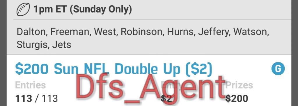 DFS_Agent's tweet image. Here&apos;s a Sunday only! Hoping NFL brings more luck than NBA! 🍀🍀🍀🙏🏻🙏🏻