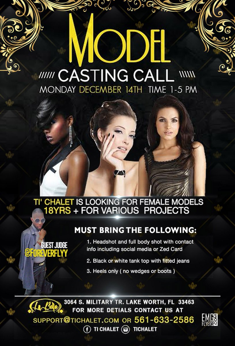 TiChalet's tweet photo. MODEL CASTING CALL TOMORROW FROM 1-5PM.....@LA BELLE LOUNGE..3064 S. MILITARY TRL, LAKE WORTH 33464 https://t.co/5Eslpo8dkG