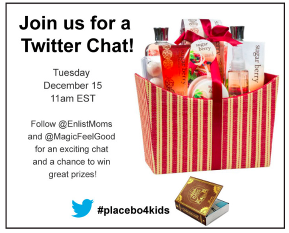 MagicFeelGood's tweet photo. Join us &amp; @enlistmoms on tue at 11am for twitter chat! https://t.co/TQTN9Zo96z #placebo4kids https://t.co/Crgah9AICA