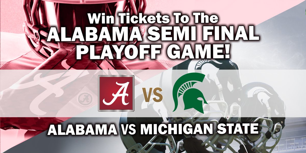 #Tweet along with us for your chance to win #BamavsMichiganState tickets #Follow #Retweet <a href="/BobBaumhower/">Bob Baumhower</a>