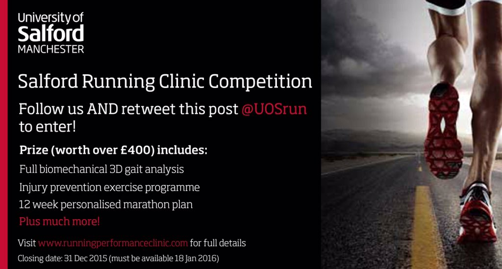 UOSRun's tweet photo. COMPETITION!! #FOLLOW &amp; #RETWEET to be in with a chance to #WIN a 3D running analysis at Running Performance Clinic https://t.co/uncGknPYdQ