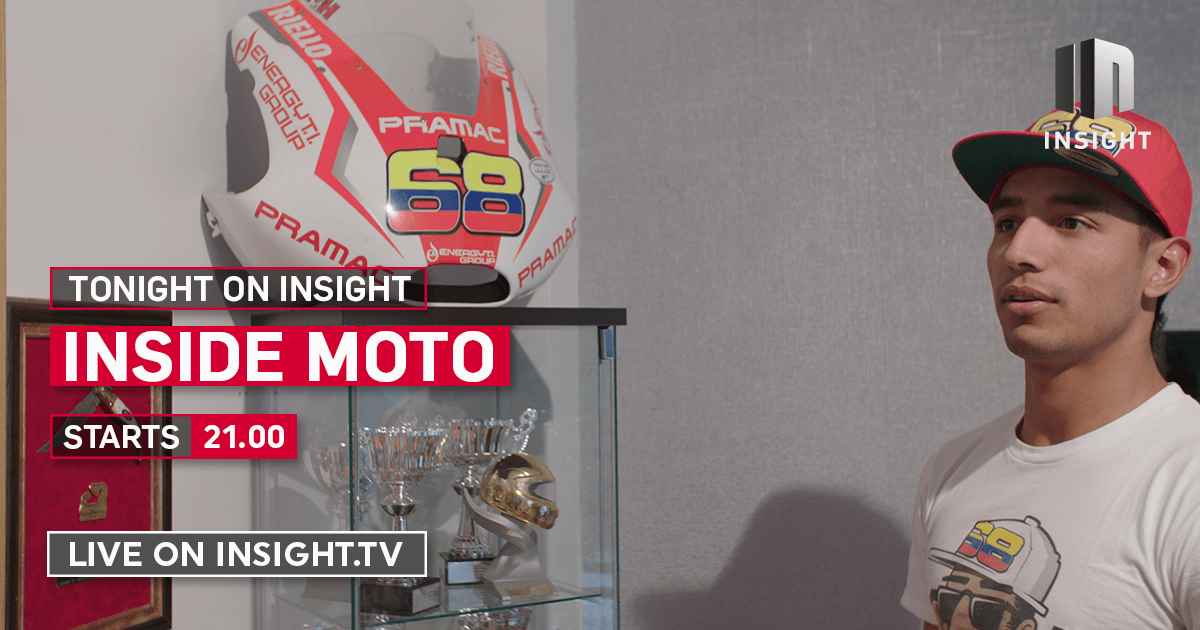 WatchInsightTV's tweet photo. Tonight at 21:00 (CET) Oscar Haro follows #MotoGP racer @yonny68motogp in #InsideMoto. Live on @insight. https://t.co/9BeEkvz2eH