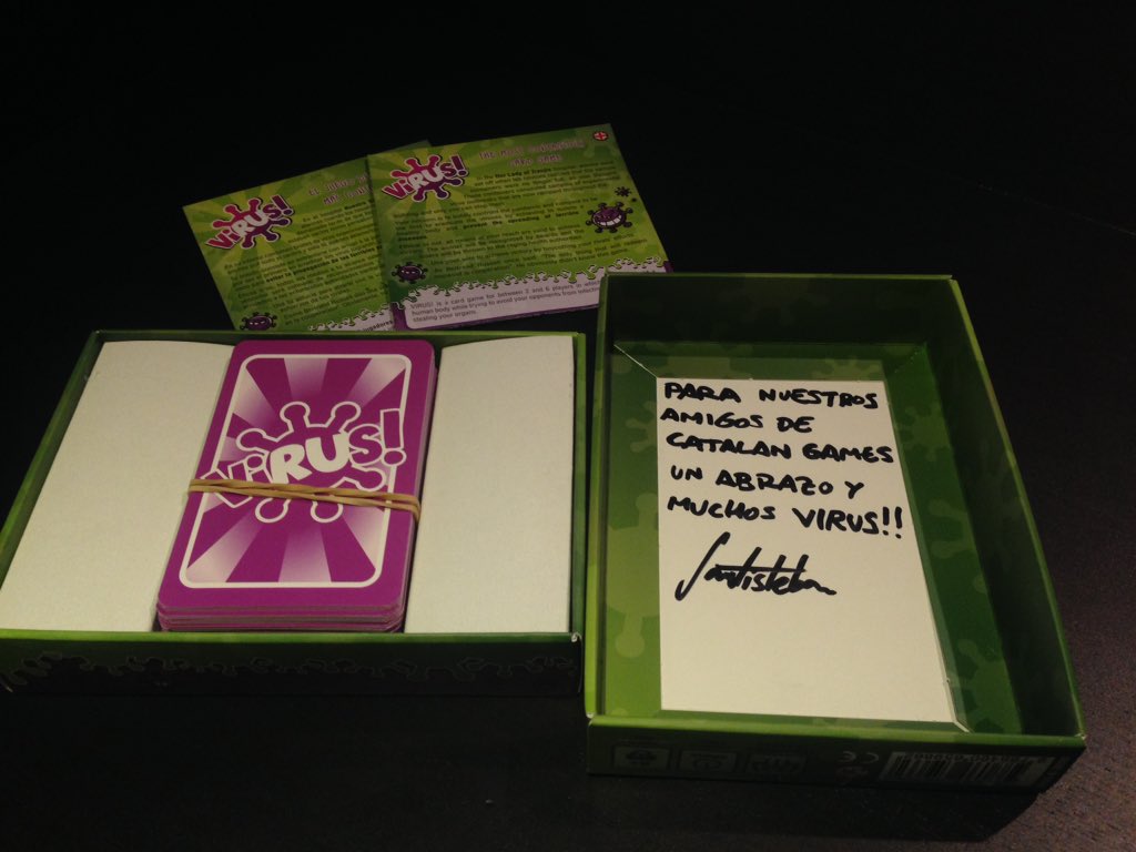 Ya tenemos Virus de <a href="/Tranjisgames/">Tranjis Games</a> con dedicatoria incluida! Un filler rápido y divertido. El Uno ya tiene sustituto!