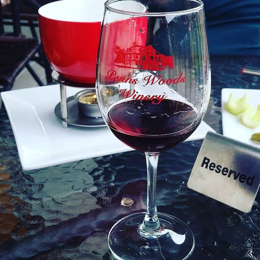 MEK215's tweet photo. Fondue &amp; wine outside to enjoy the warm weather. #pennswoods #winery #warmwinterfun https://t.co/nQkkcZpCOP