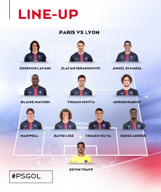 PSG_English's tweet photo. PSG Starting XI vs. Lyon confirmed!! #PSGOL https://t.co/5x3Uc3qjyY