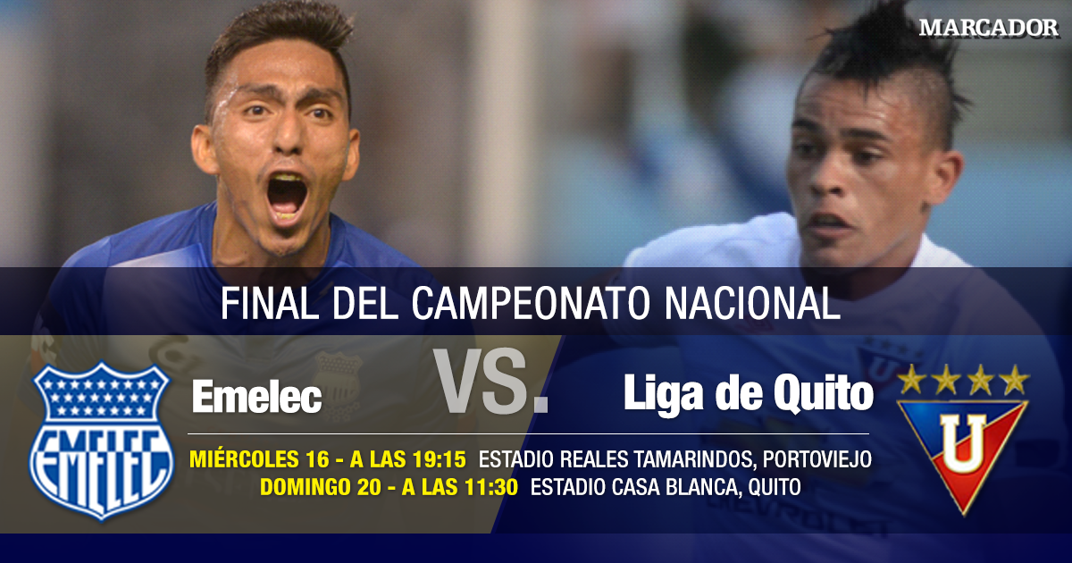 marcadorec's tweet photo. Estos son los horarios de las finales de campeonato ecuatoriano: #Emelec vs. #LDUQ https://t.co/ZsOgyN5C0a https://t.co/7m4irNQwi5