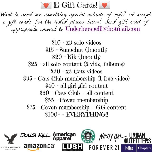 Send $30+ giftcard to UrbanOutfitters &/or AmericanApparel &get 5 raffle tix, Snapchat &videos! I need