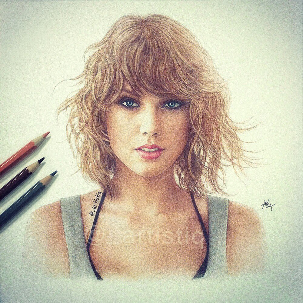 _artistiq's tweet photo. Taylor, drawn with colored pencils! ❤️ HAPPY BIRTHDAY @taylorswift13 ! 🎉 #HappyBirthdayTaylor https://t.co/G7Msa1nv9y