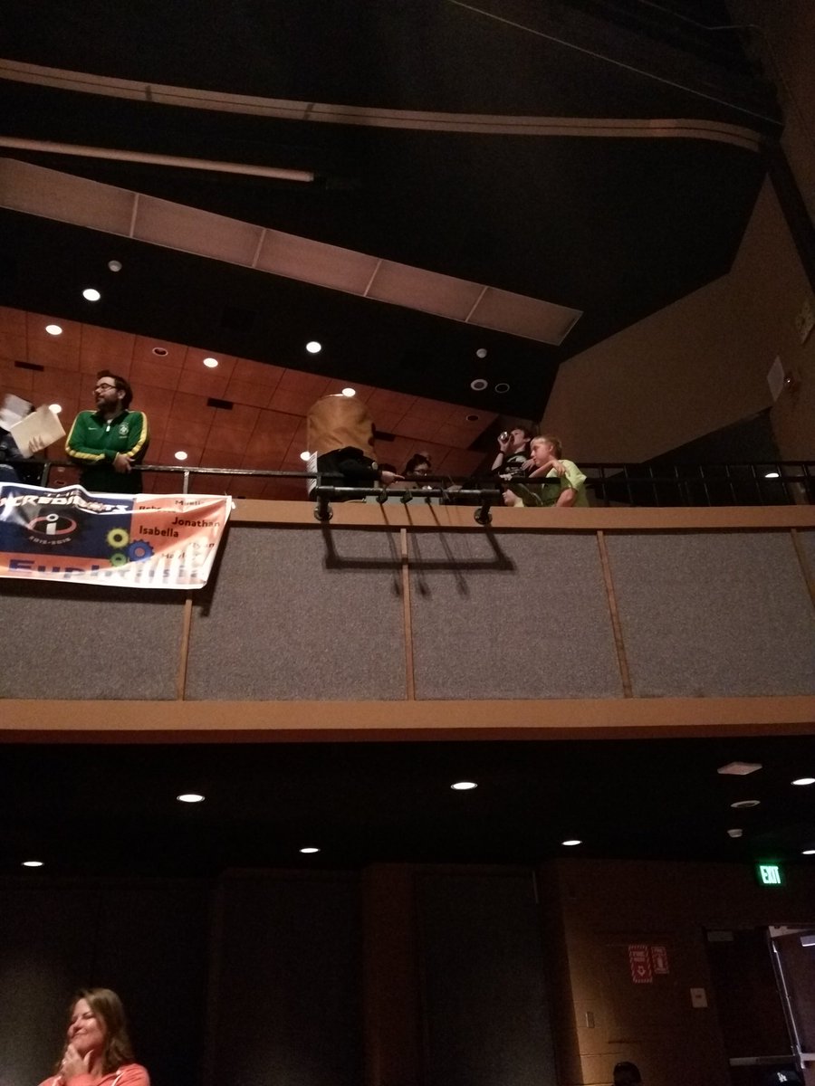 Mr. Battery chilling out and catching some robot runs. A little close to the railing though...#omgrobots