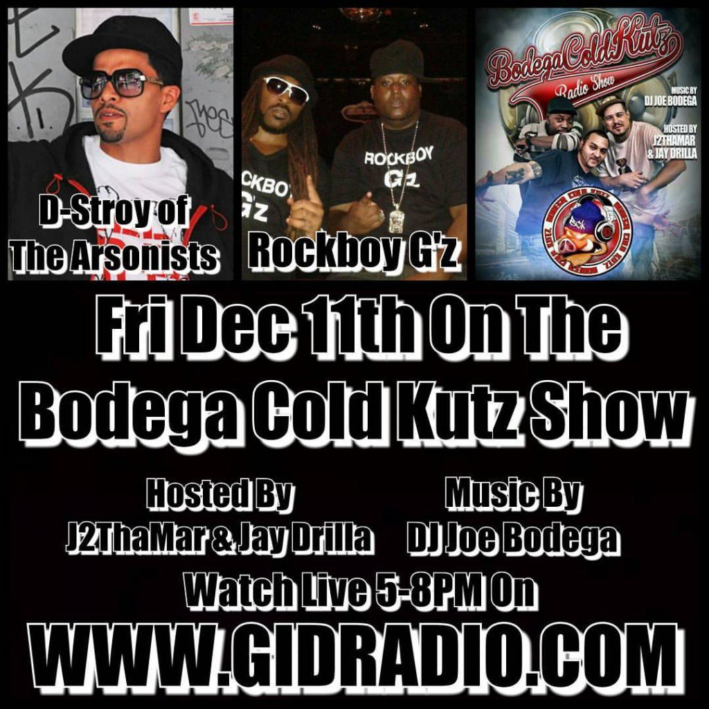 BodegaColdKutz's tweet photo. Bodega Cold Kutz Show With Guests Rock Boy G’z &amp; D-stroy From The Arsonist https://t.co/48IcjkA154 https://t.co/rufCwj4t7N