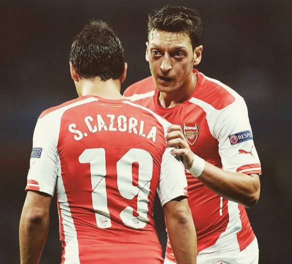 Mesut Özil wishes injured Santi Cazorla a Happy Birthday with Assist Pun on Instagram  