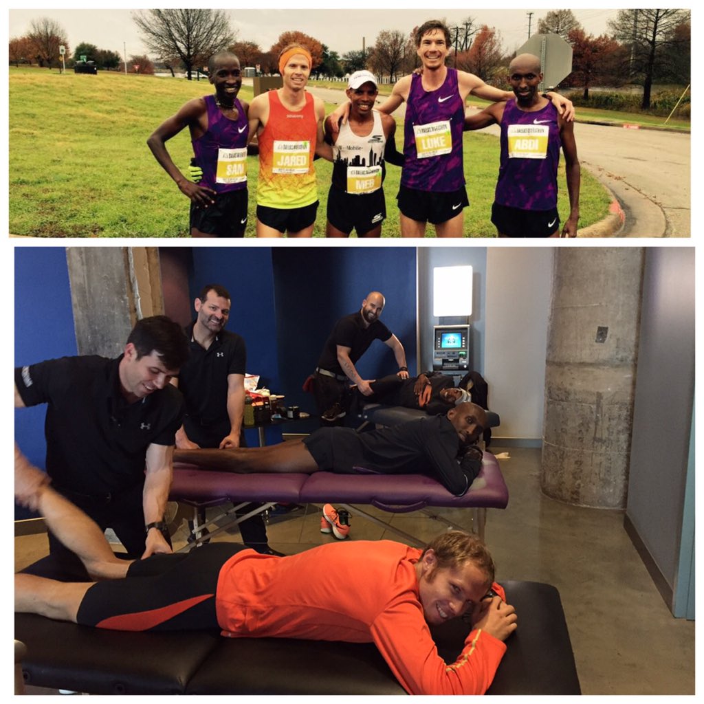 runmeb's tweet image. We don't only run fast to get to the finish line, but also to the therapy table. Thanks to @dallasmarathon &amp;amp; Physio.