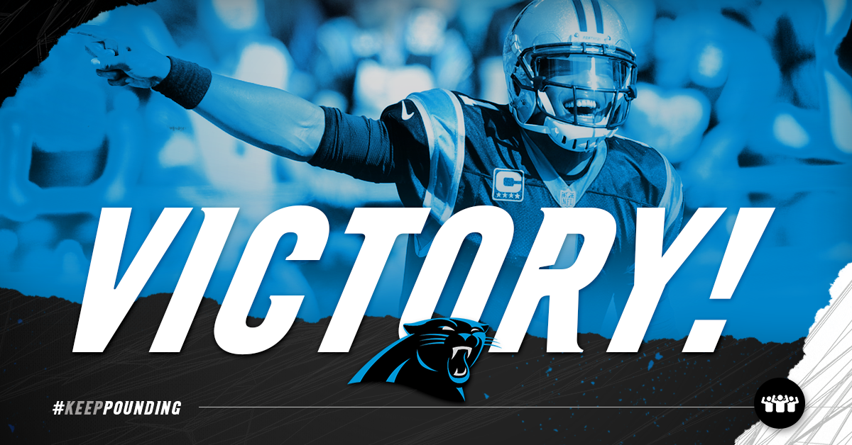 Panthers's tweet photo. VICTORY! Your Carolina #Panthers are 13-0! #KeepPounding https://t.co/kFmjKV9XgU