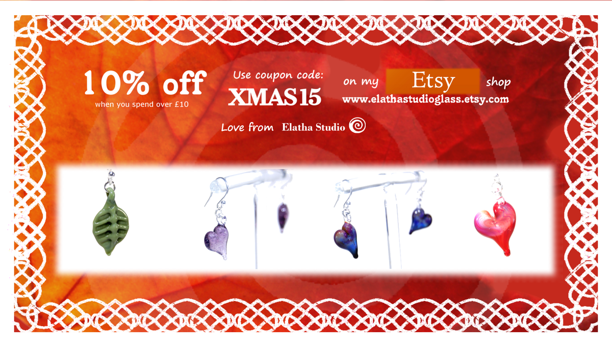 ElathaStudio's tweet photo. 10% off in my Etsy store before #Christmas! https://t.co/8bIfBLwlG4 #jewellery #handmade #glass #presents #shopping https://t.co/vb8cFDAFOs