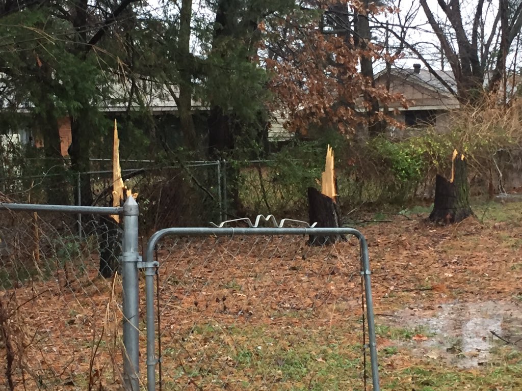 TevinWooten's tweet photo. Storms bringing down trees & knocking out power in a Siloam Springs neighborhood. LIVE at 5 w/details. #ARwx https://t.co/8yULhh8guo
