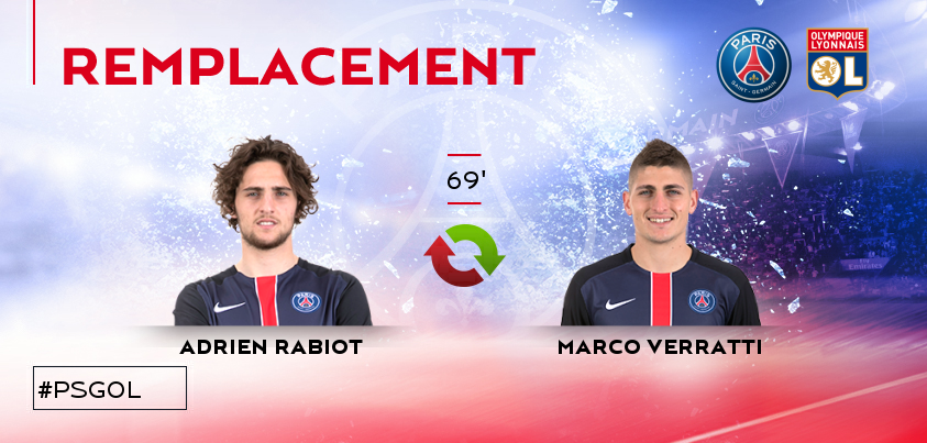 PSG_inside's tweet photo. 69' Le grand retour de @MarcoVerratti1 après sa blessure !! #PSGOL https://t.co/luV7KJHdo9