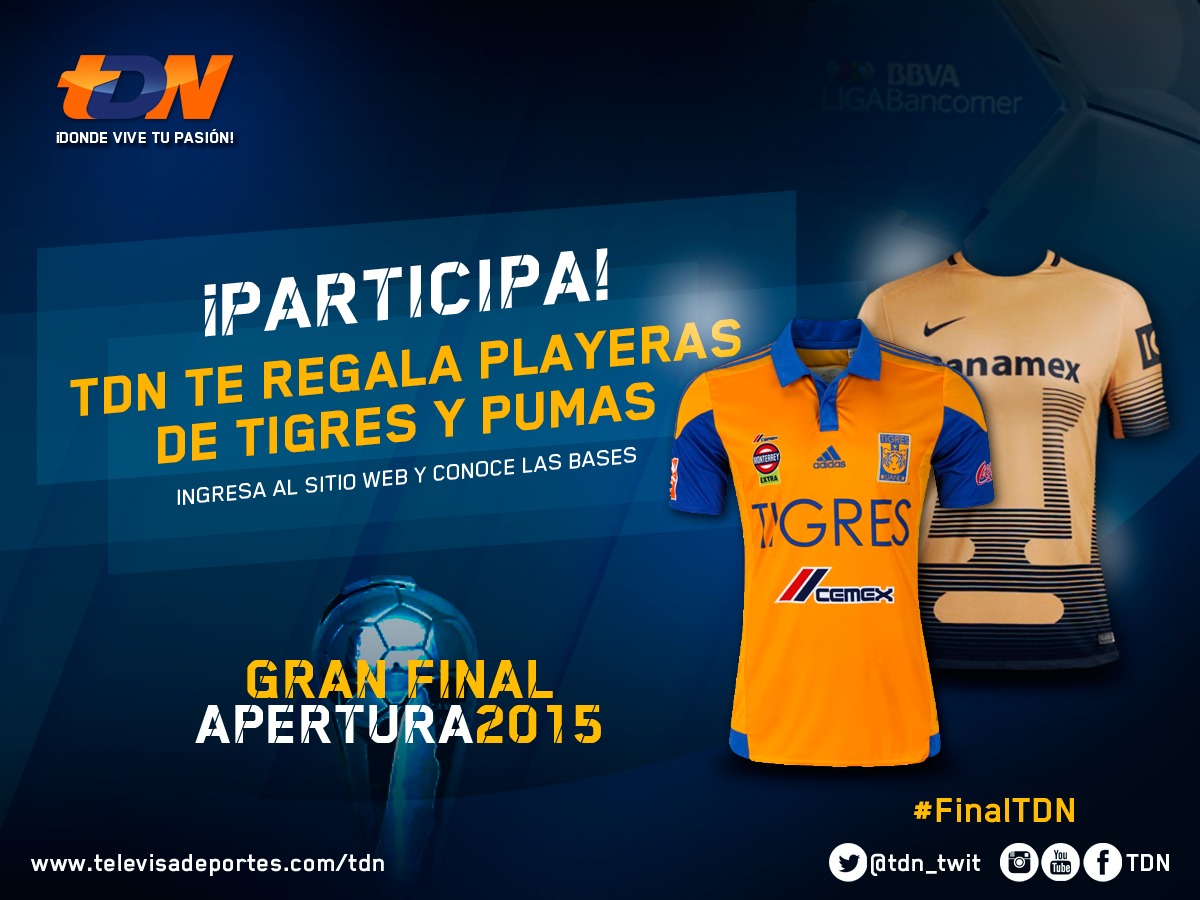 redes_TUDN's tweet photo. Tenemos la playera de tu equipo favorito, para que apoyes en todo momento durante la #FinalTDN RT para participar. https://t.co/14OiS9mwXh