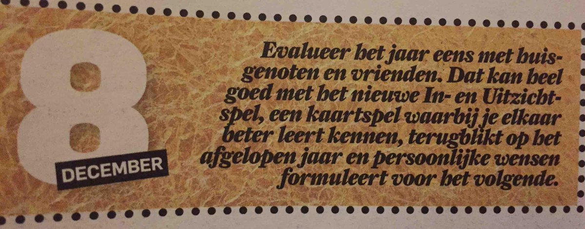 Leuk! Een vermelding van het #leukste #kerstgeschenk van 2015 in het #ADMagazine: #inenuitzichtspel
