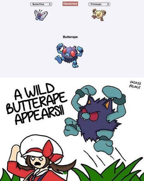 thegeekninja's tweet photo. Lol. #Butterfree #Primeape #Butterape #Buttrape #Pokemon https://t.co/M2J15WToqf