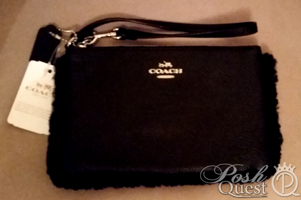 PoshQuest's tweet photo. Coach Shearling Pebbled Leather Wristlet - https://t.co/d5hkP0RiNe https://t.co/w62fFNNSZy