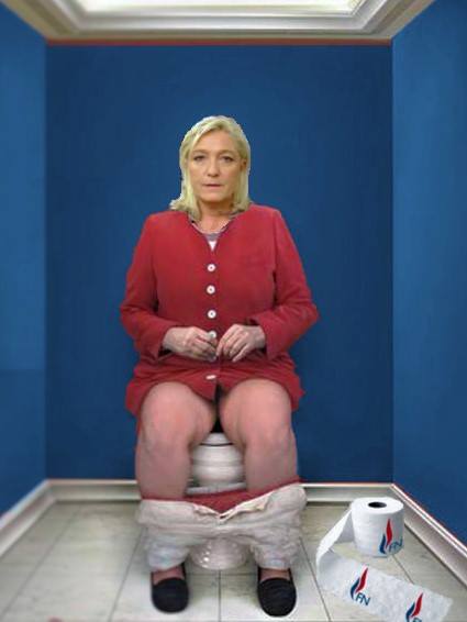 BarbierTess's tweet photo. @LVNDRUIDE @pau_lhuillier Notre amie Caro a été créative ce soir #Regionales2015 #MarineLePen #FNout https://t.co/srGCbJAfQs