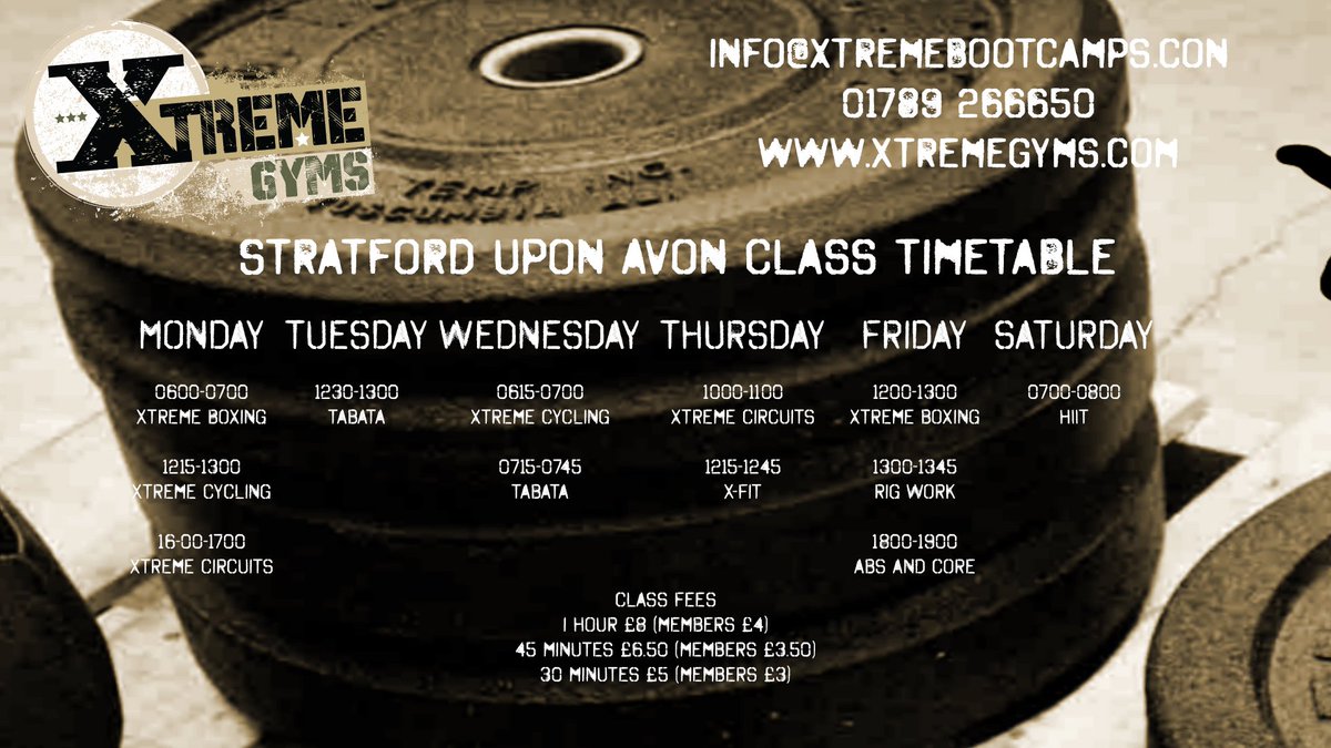 XtremeGyms's tweet photo. #fitness #class #timetable #xtremegym #pilates #boxing #circuits #spinning #rigwork #HIIT #stratforduponavon https://t.co/Byf5yhB3Tn